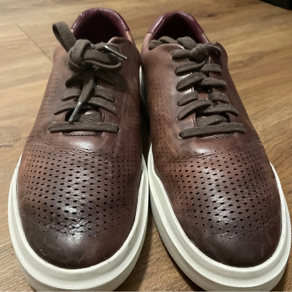 Cole Haan Mens GrandPro Rally Brown Leather Sneakers Shoes 11 Wide (E) BHFO 0799